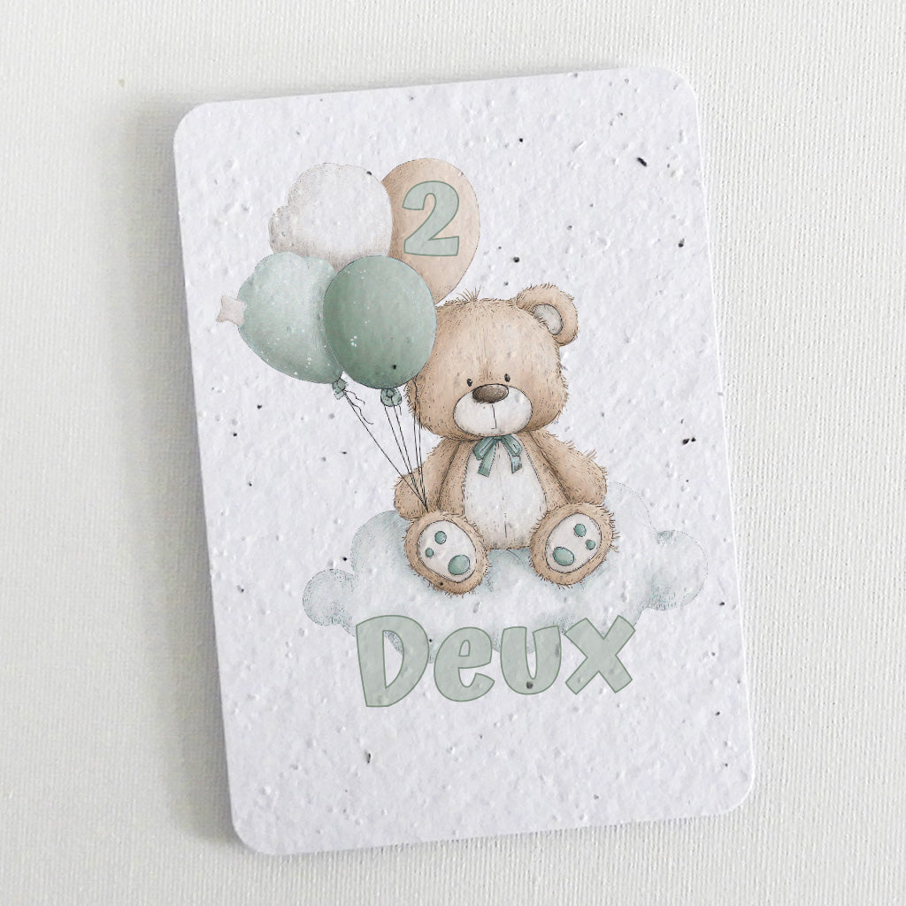 numéro de table papier ensemencé nounours