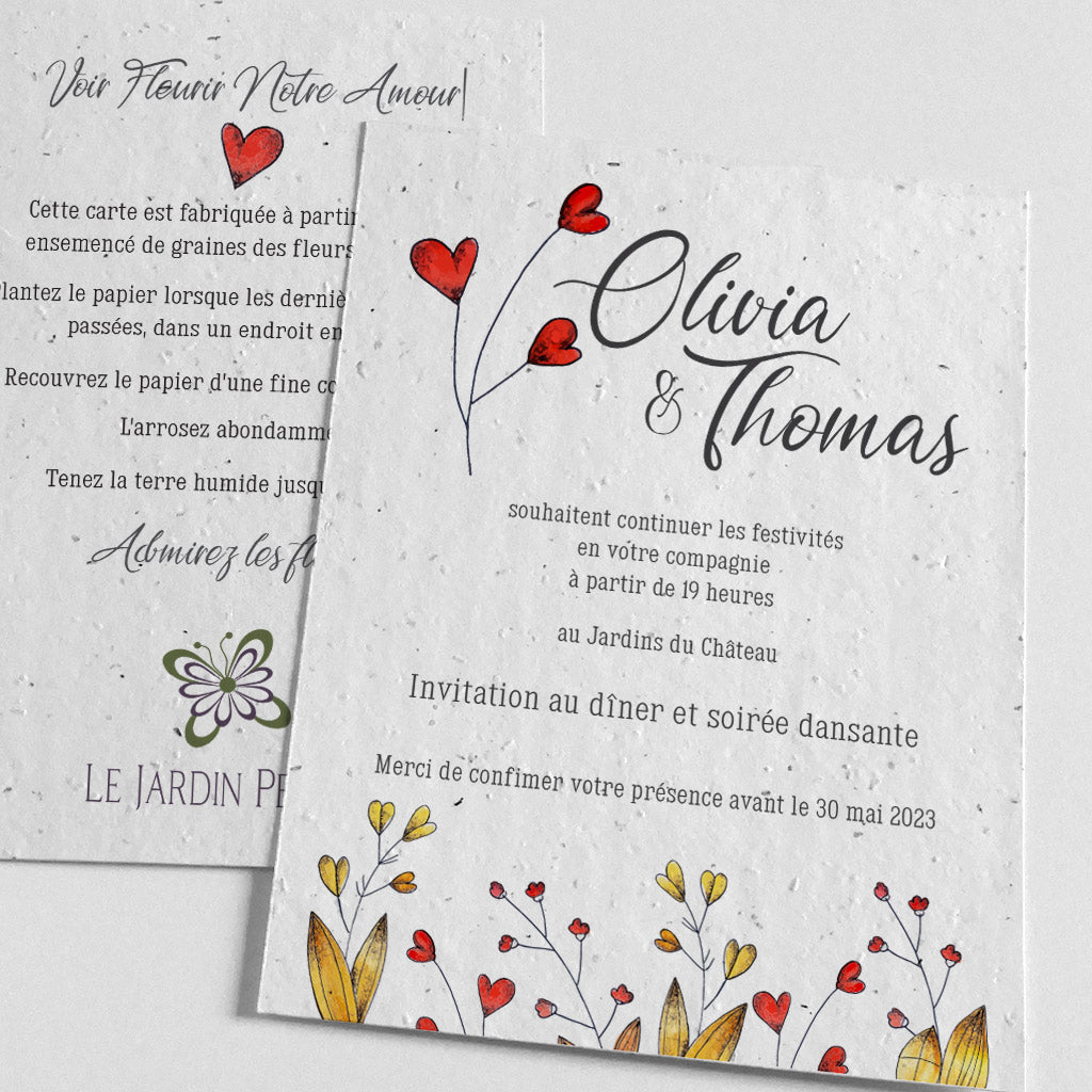 Carte Invitation Mariage à Planter