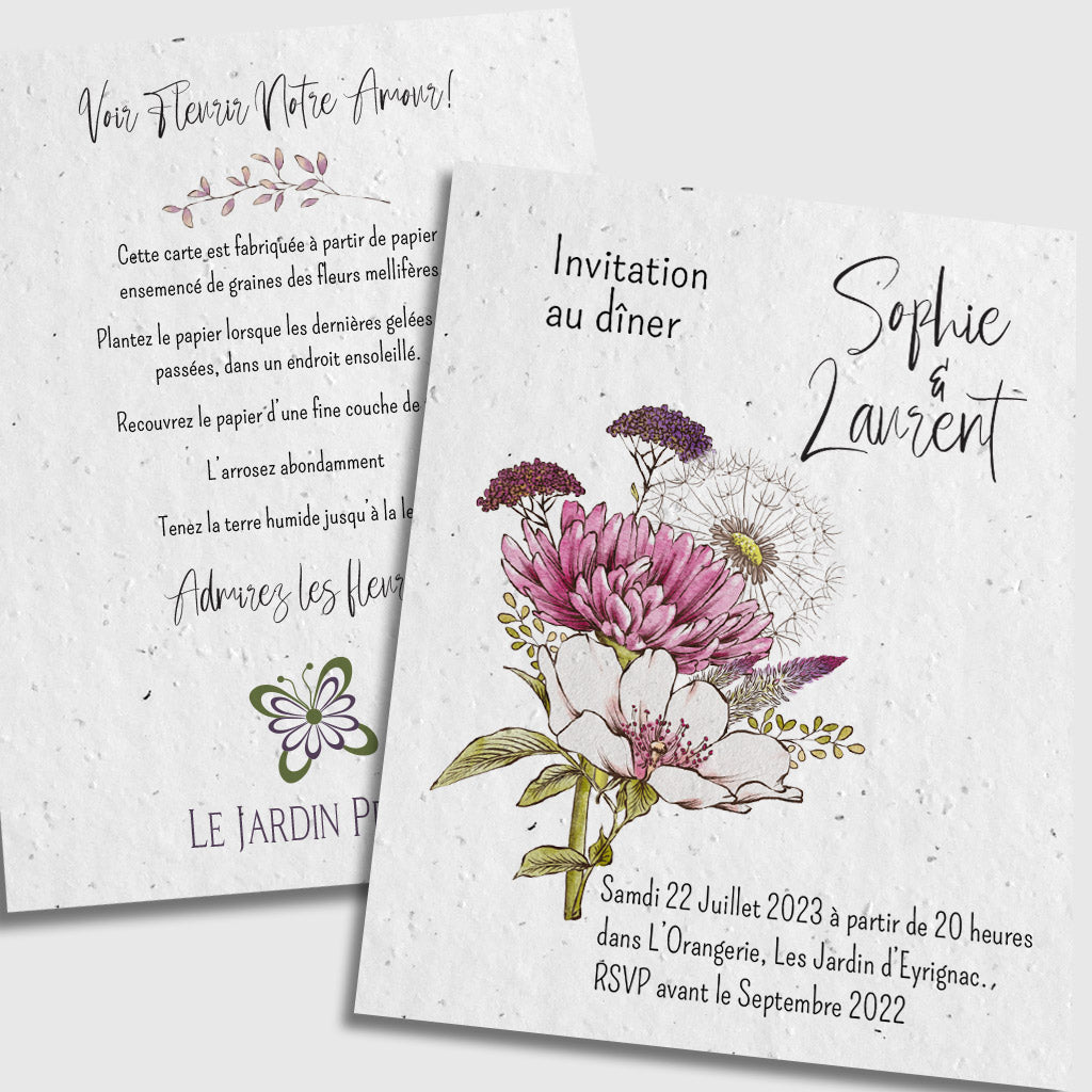Carte Invitation mariage à planter