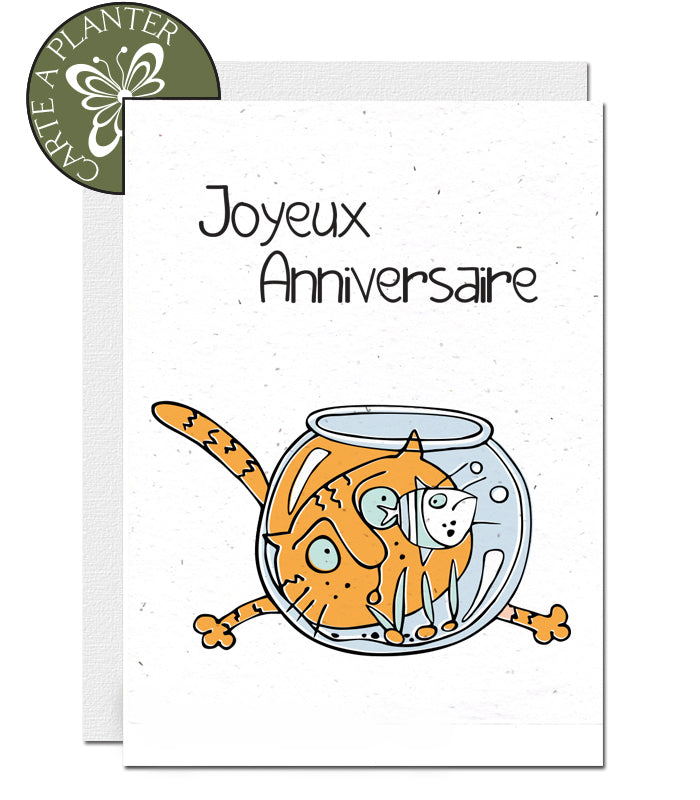 Plantable Birthday Card - The Cat &amp; The Fish