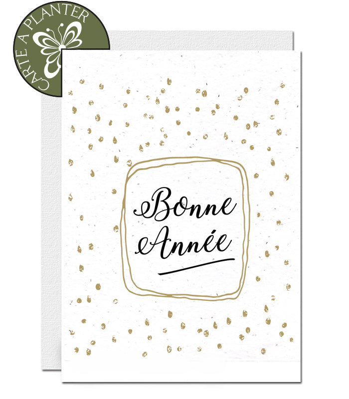 Carte bonne année papier ensemencé
