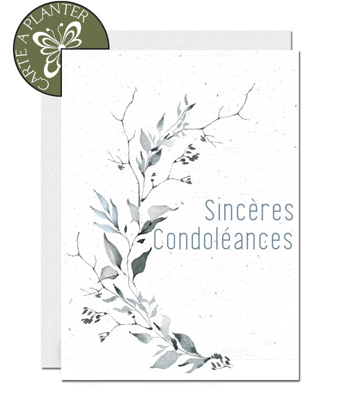 Carte à planter sincères condoléances