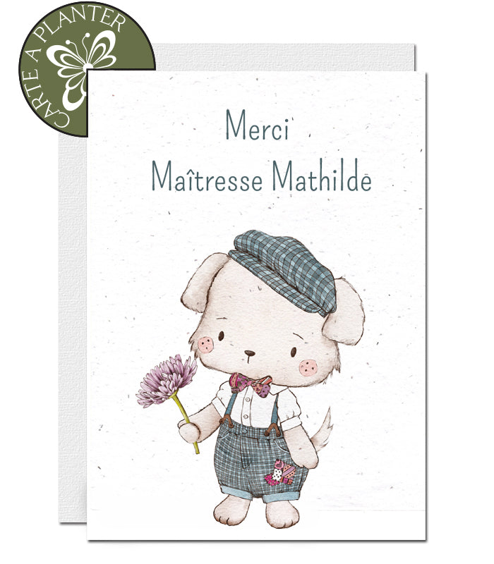 Carte à planter merci ATSEM personnalisable