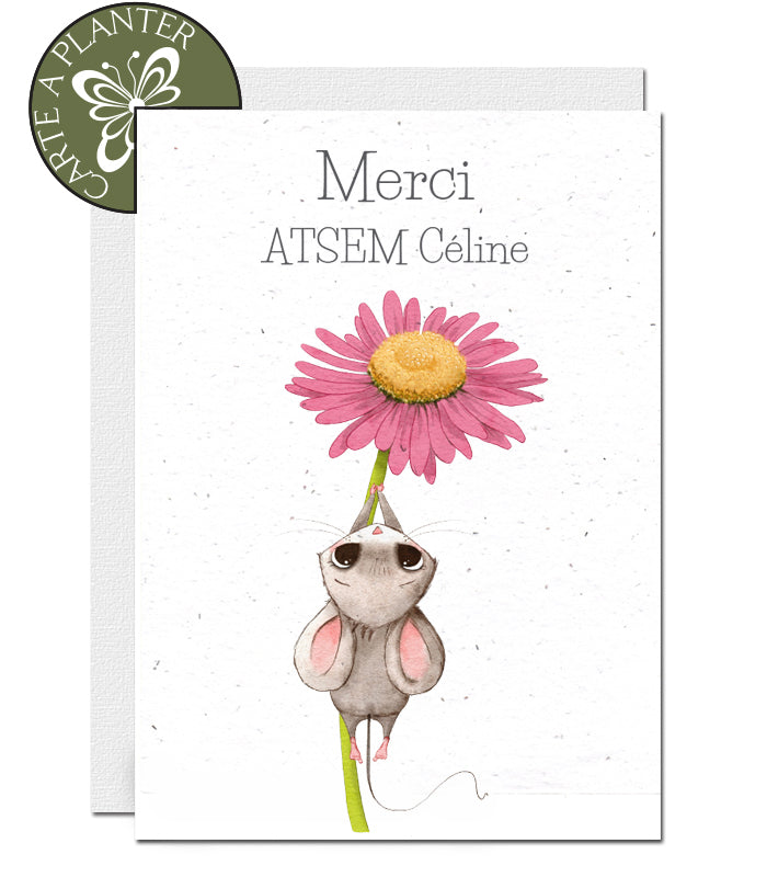 Carte à planter merci maîtresse personnalisable