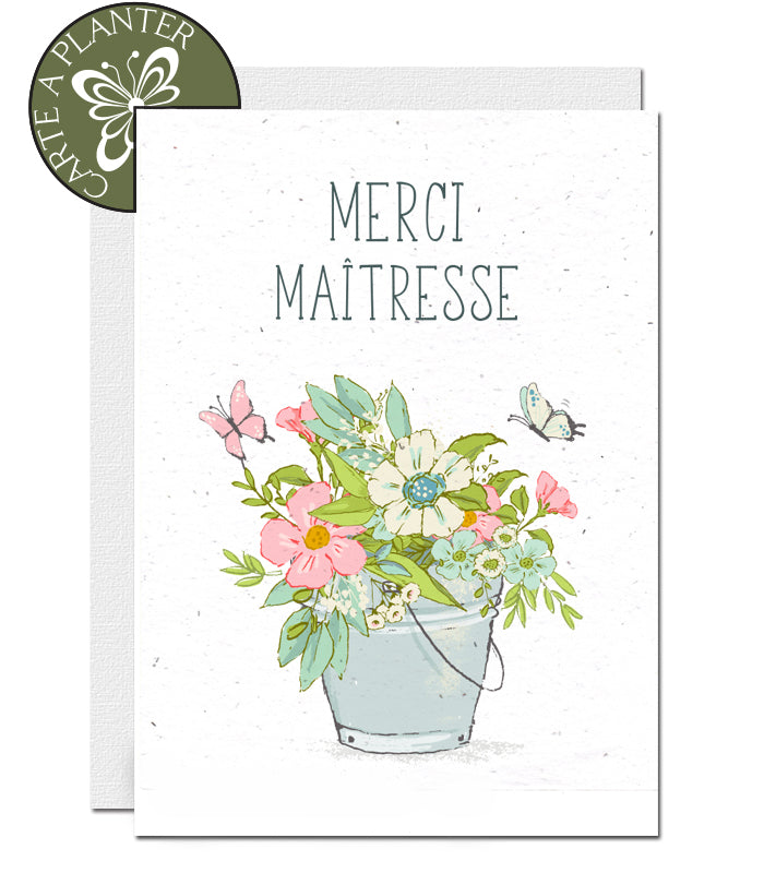 Carte à planter merci maîtresse