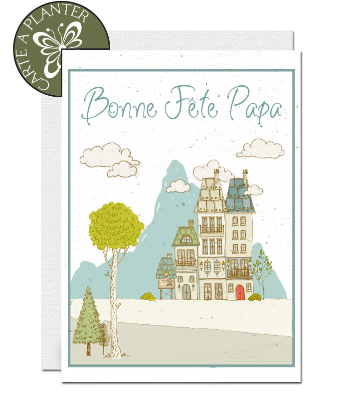 Carte papier ensemencé fêtes des pères