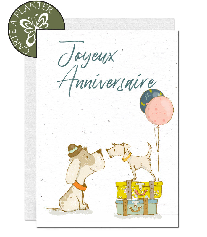 Cartes à planter anniversaire chiens