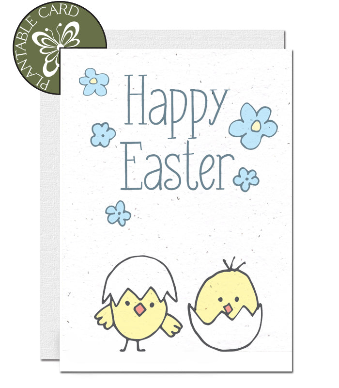 environmentally friendly Easter card chicks