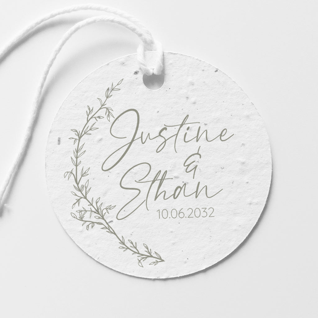 Étiquette mariage à planter