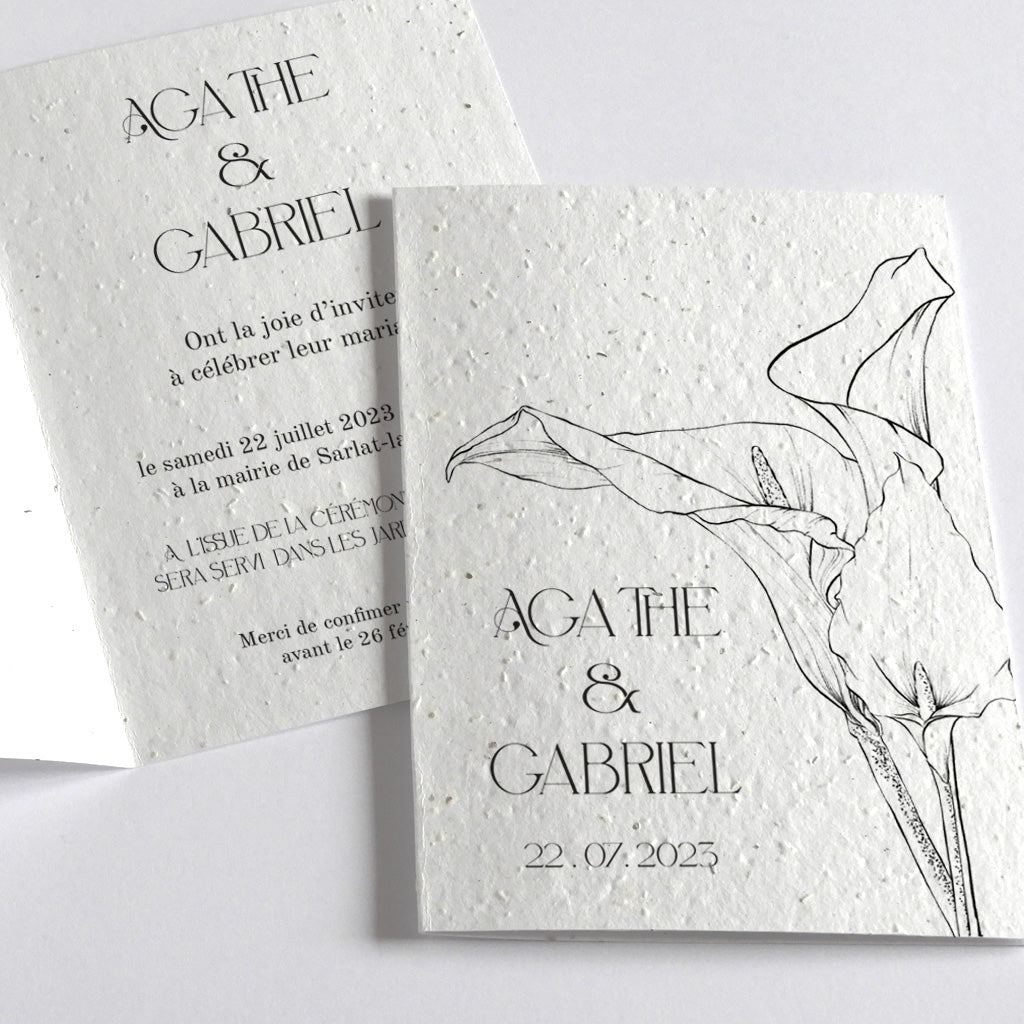 Faire-part de mariage à planter