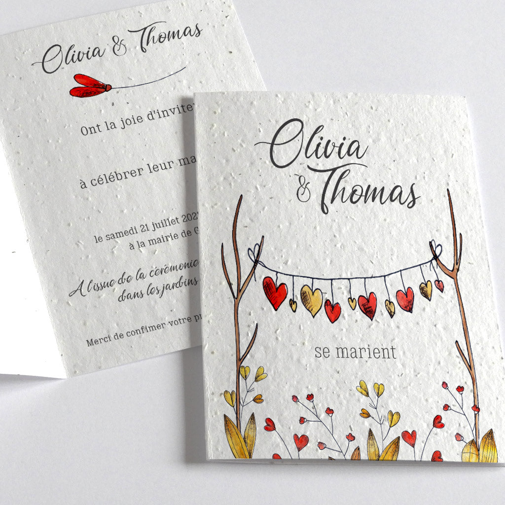 Faire part de mariage à planter
