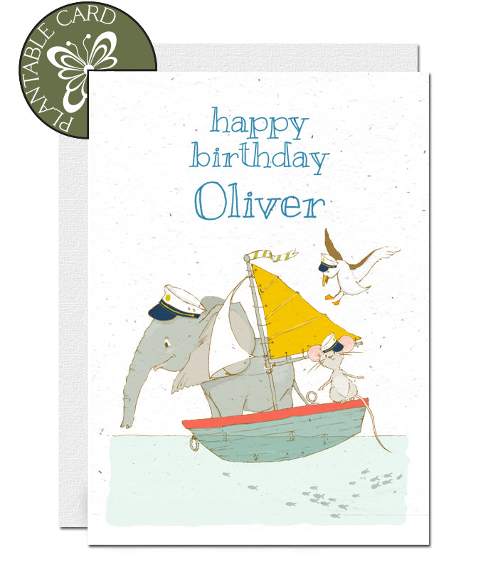 personalised plantable card boat