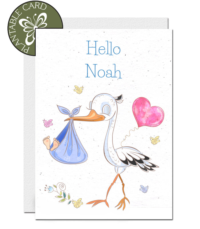 personalised plantable card new baby boy