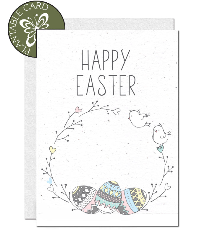 eco-friendly Easter card Easter eggs