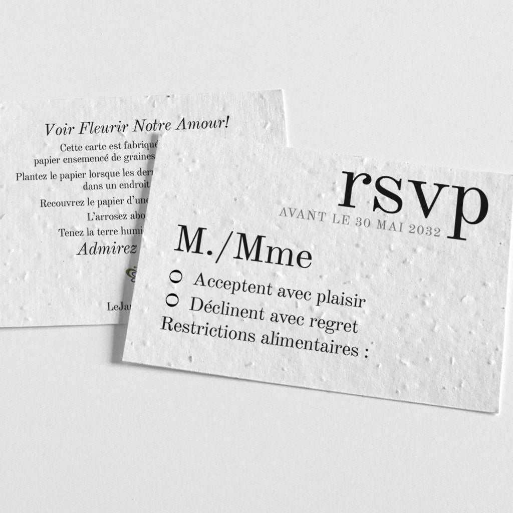 carte RSVP à planter