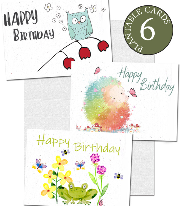 plantable cards birthday, set of 6