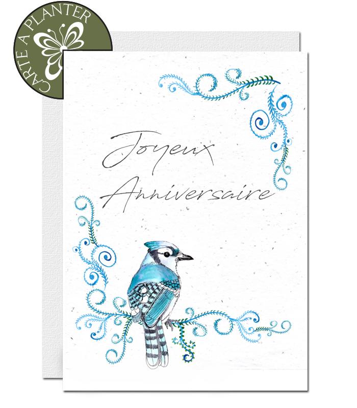 carte d'anniversaire papier ensemencé