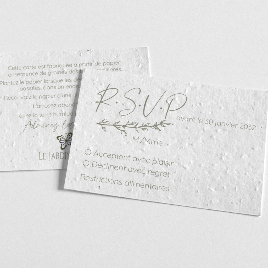 carte rsvp à planter