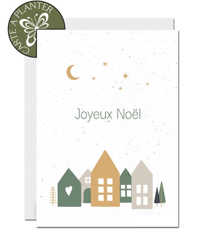 Carte papier ensemencé Noël