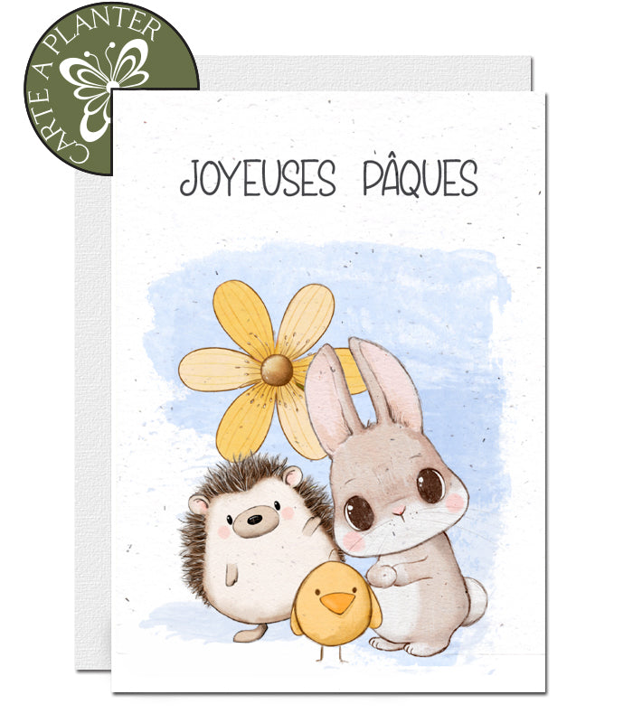 Carte ensemencée joyeuses pâques