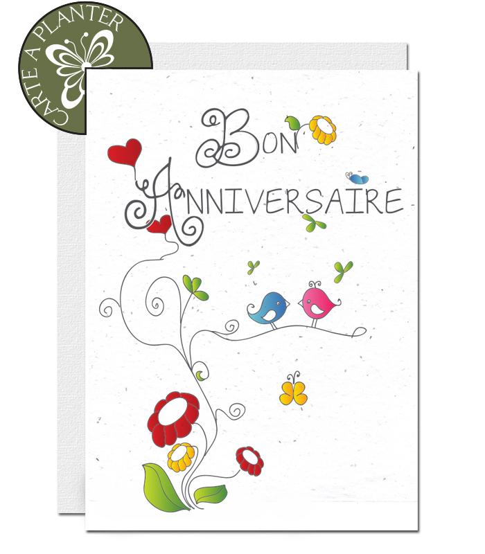 carte d'anniversaire fleurit