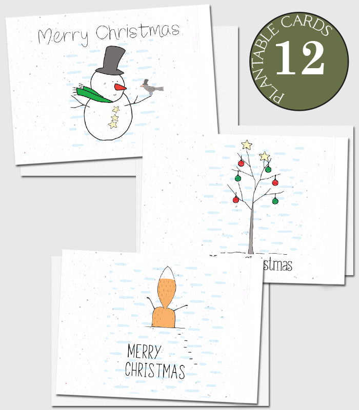 eco-friendly christmas cards set of 12