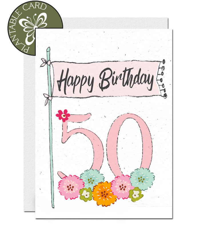 plantable card 50th birthday