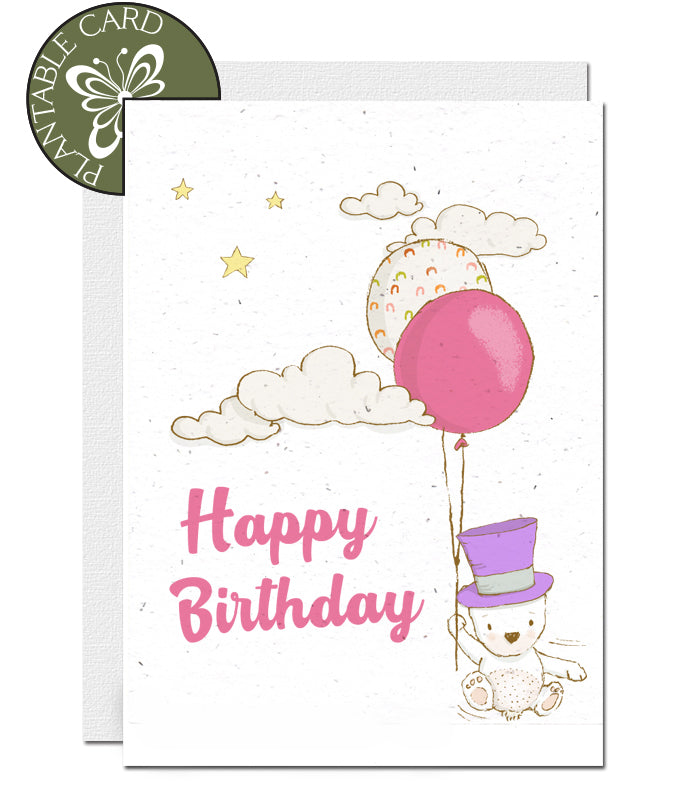 environmentally friendly birthday card girl