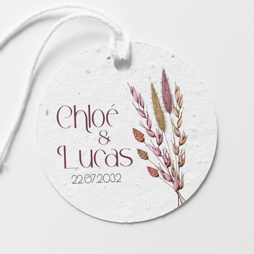 Étiquette mariage à planter