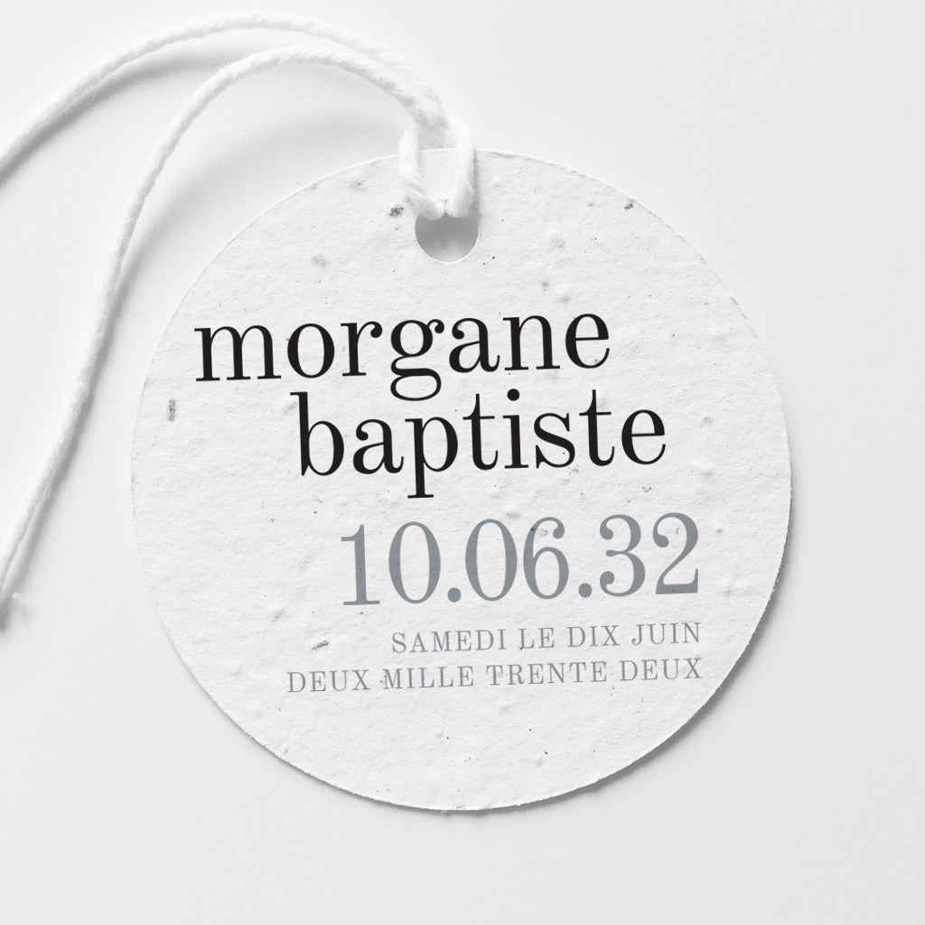 Étiquettes mariage biodégradables