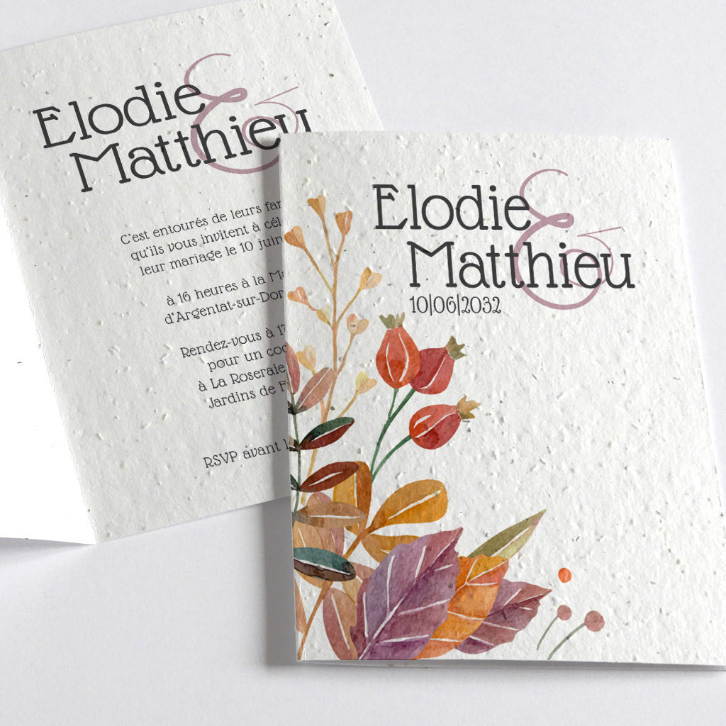 faire part de mariage à planter 