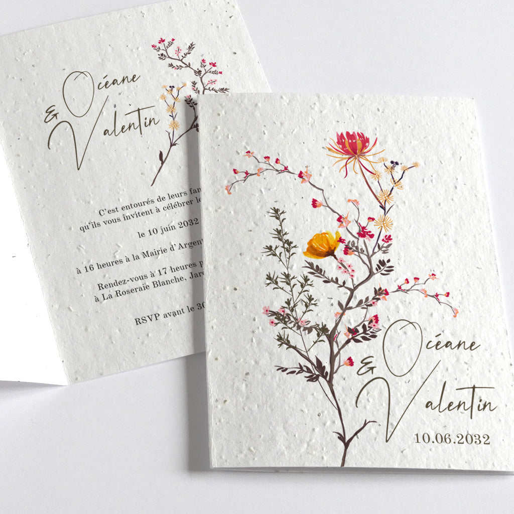flower seed invitations Unique seed paper wedding invitations | See your love bloom