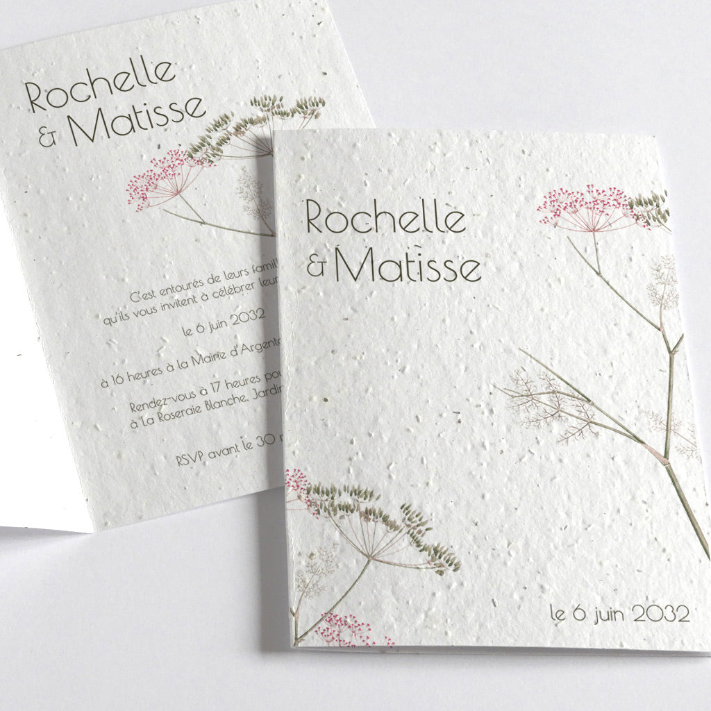 faire part de mariage à planter