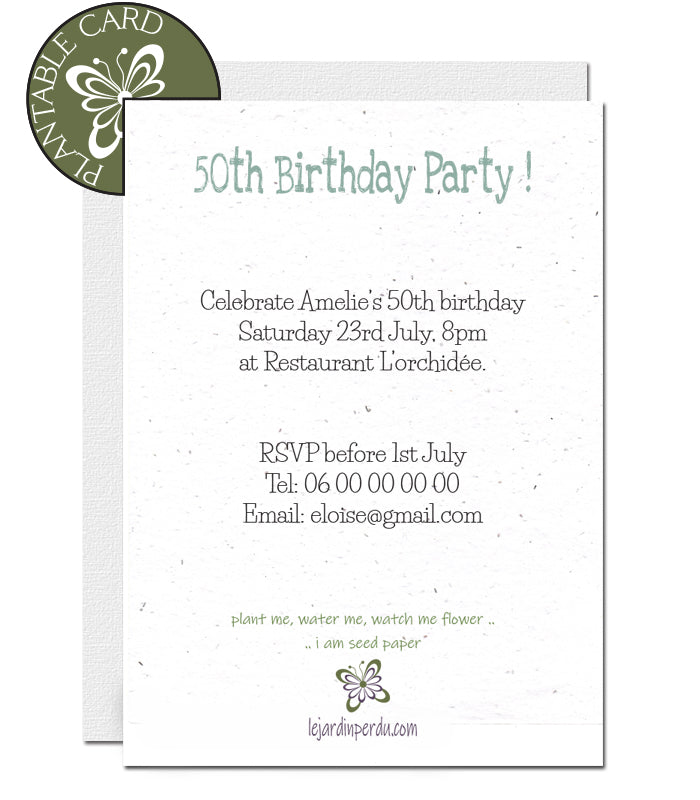 plantable birthday invitation