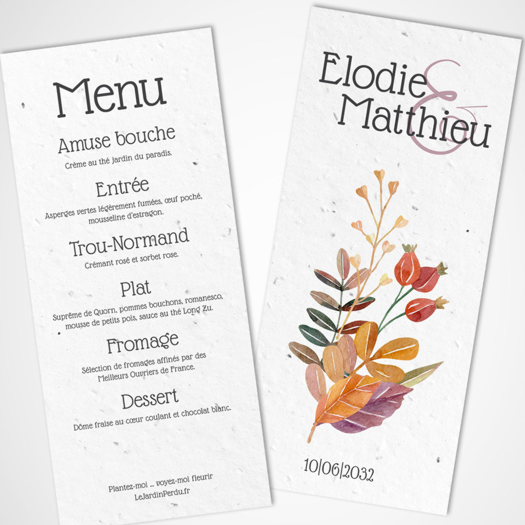 menu mariage a planter 