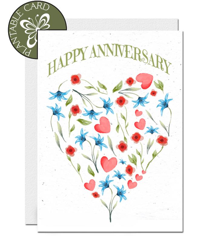 Ecofriendly wedding anniversary card