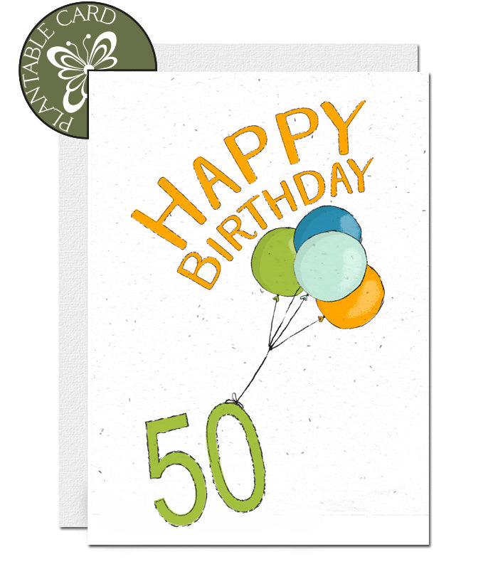 Plantable birthday card 50th 