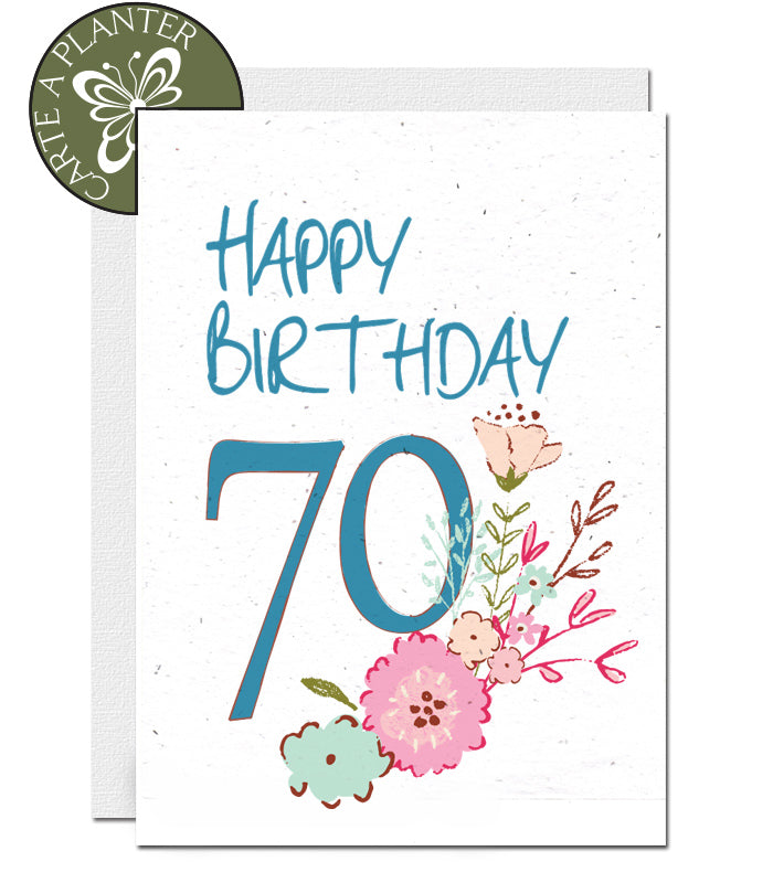 plantable card 70th birthday