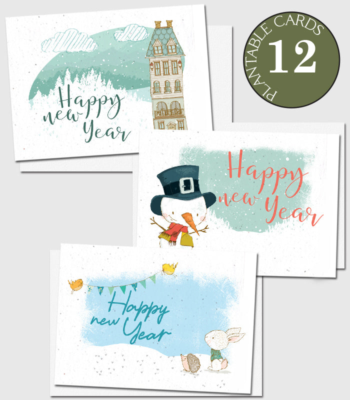 plantable new Year cards set of 12