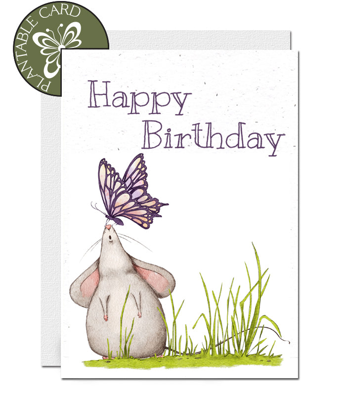 Plantable Birthday Card - The Mouse &amp; Butterfly